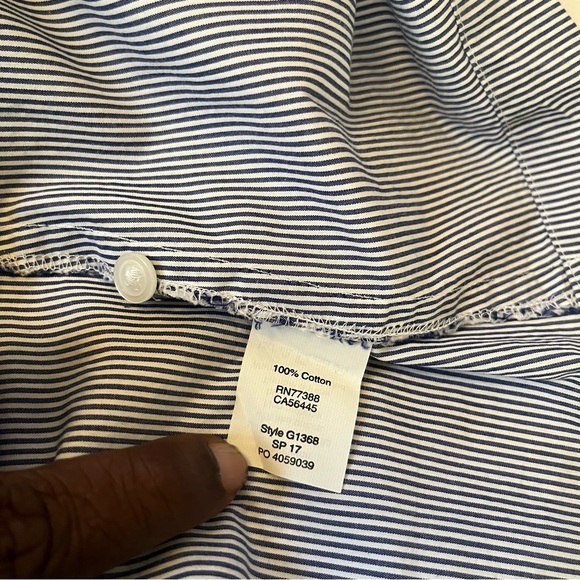 Madewell Blue White Stripe Blouse Size Large - Picture 3 of 5
